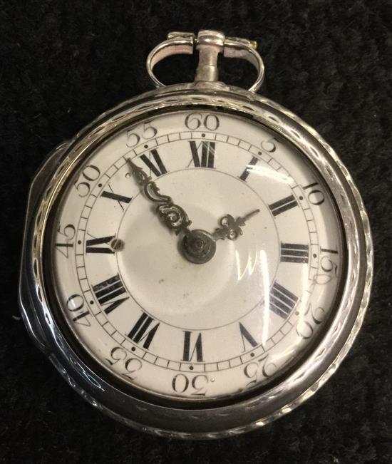 George III silver pair cased pocket watch